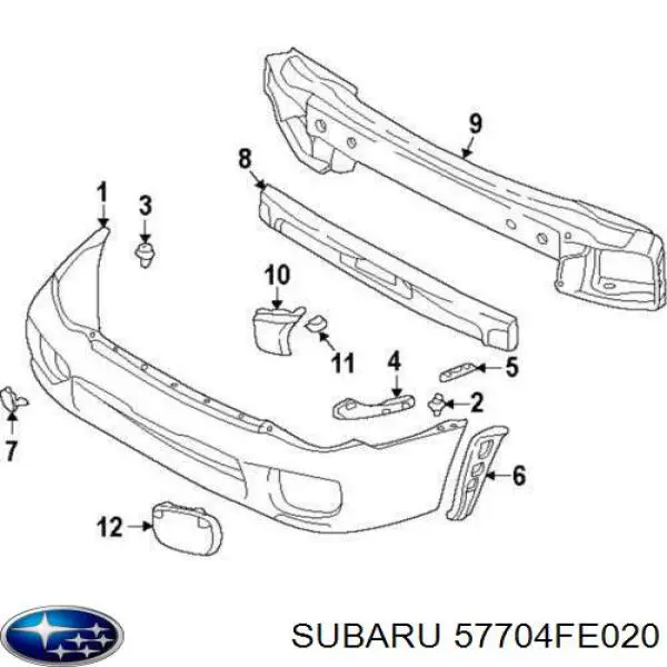 Бампер на авто Subaru 57704FE020 ціна, від 380.48 USD