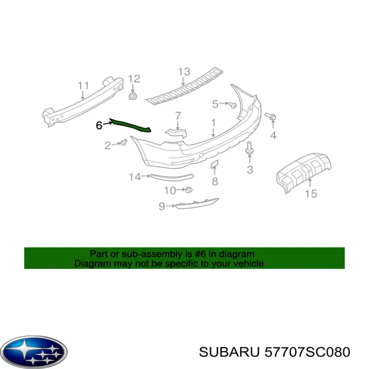 Кронштейн бампера заднього, зовнішній правий Subaru Forester (S12, SH) (Субару Форестер)
