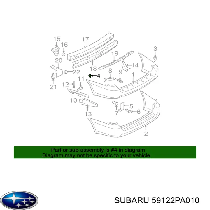 Кріплення переднього бампера Subaru 59122PA010 ціна, від 0.40 USD