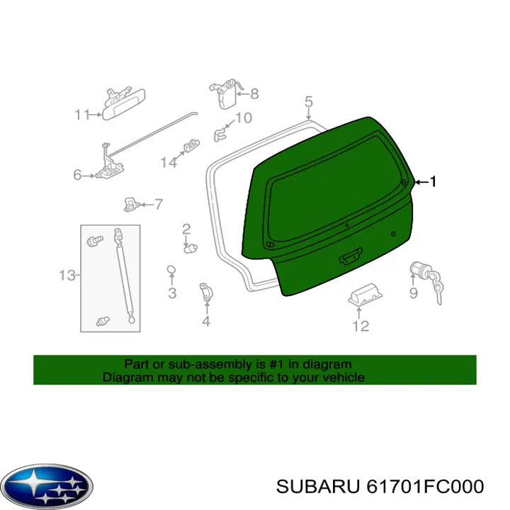 61701FC000 Subaru Треті двері