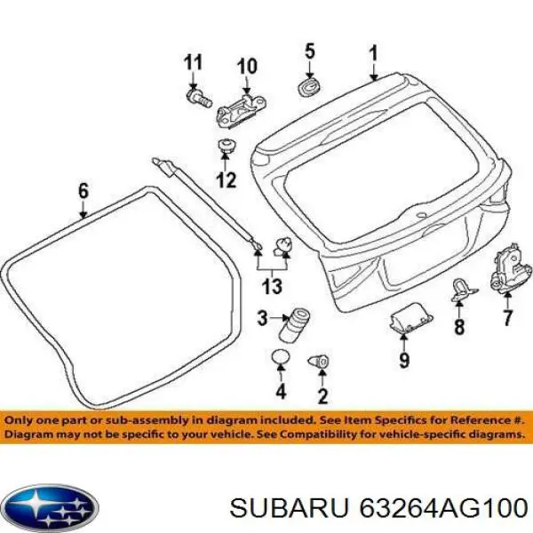 Петля замка кришки багажника Subaru 63264AG100 ціна, від 6.33 USD