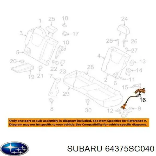  Subaru 64375SC040 ціна, від 18.98 USD