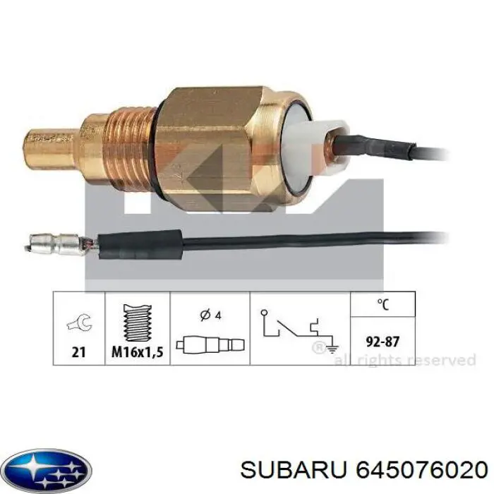Датчик температури радіатора Subaru 645076020 ціна, від 11.11 USD