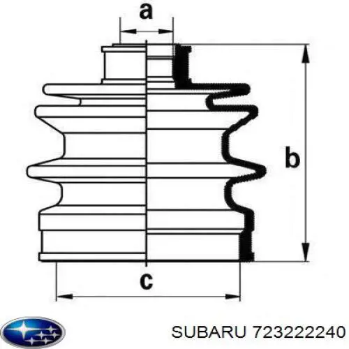 723222240 Subaru пильник шруса зовнішній, передній піввісі