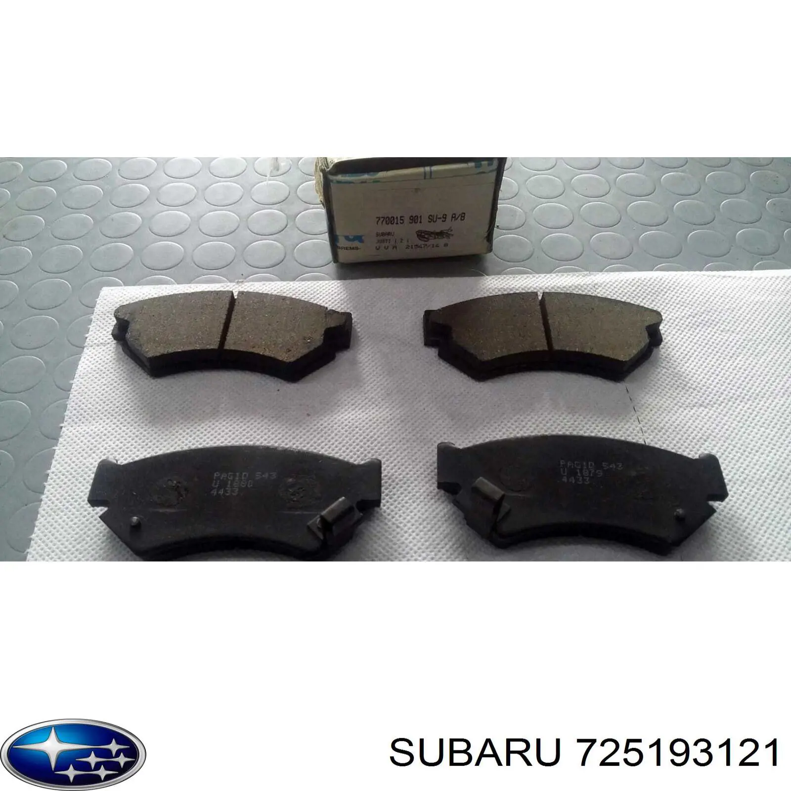 Колодки гальмівні передні, дискові 725193121 Subaru