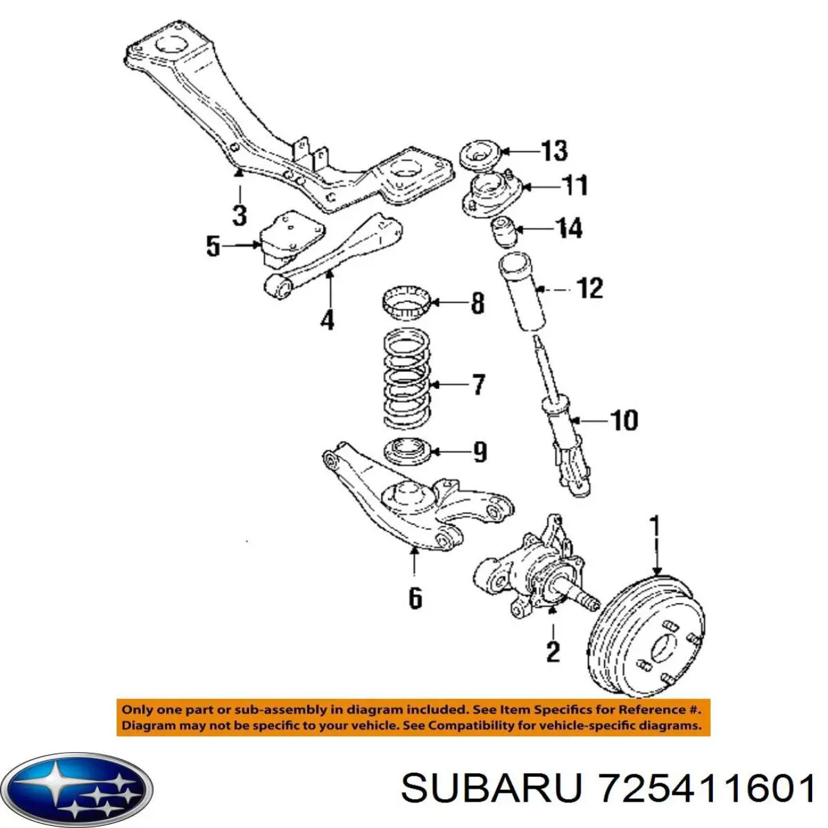 725411600 Subaru барабан гальмівний задній