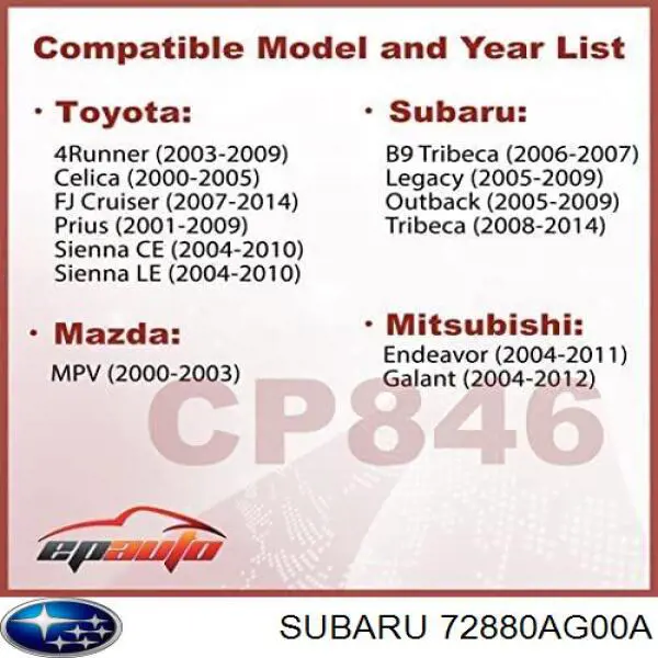 Фільтр повітряний обігрівача Subaru 72880AG00A ціна, від 4.37 USD
