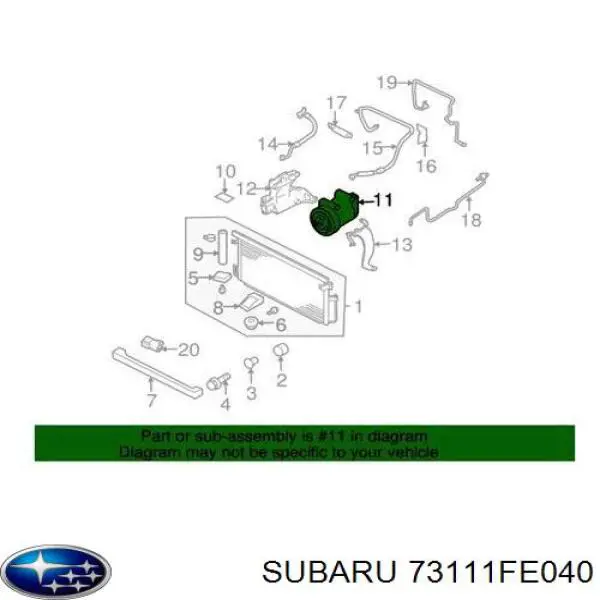 73111FE040 Subaru компресор кондиціонера
