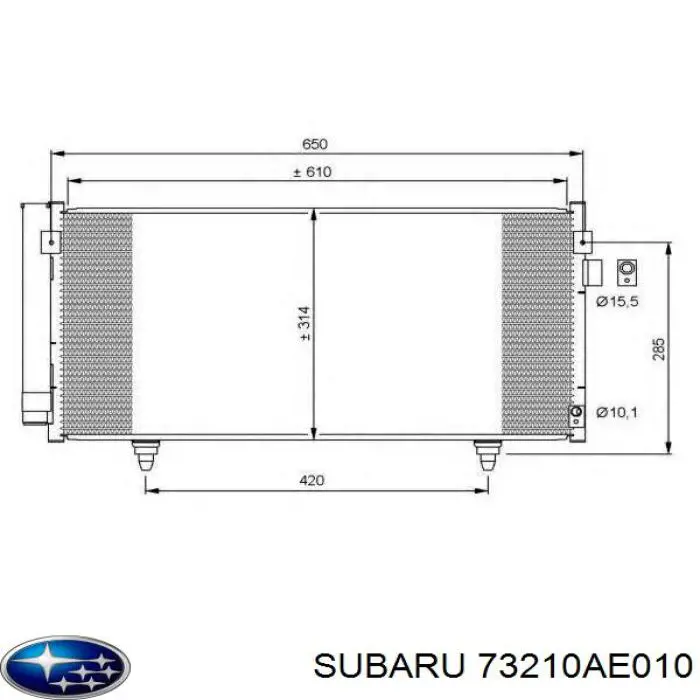 Конденсатор кондиціонера Subaru 73210AE010 ціна, від 37.78 USD