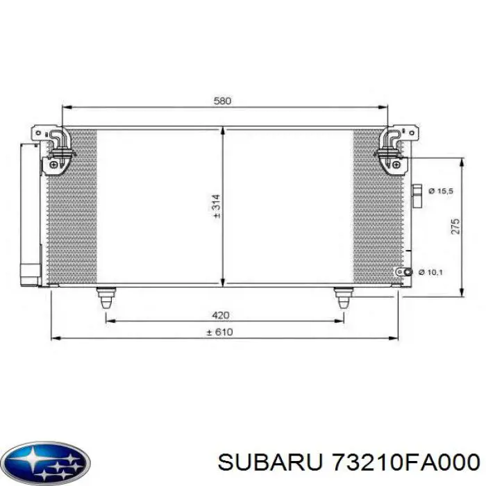 Конденсатор кондиціонера Subaru 73210FA000 ціна, від 179.86 USD