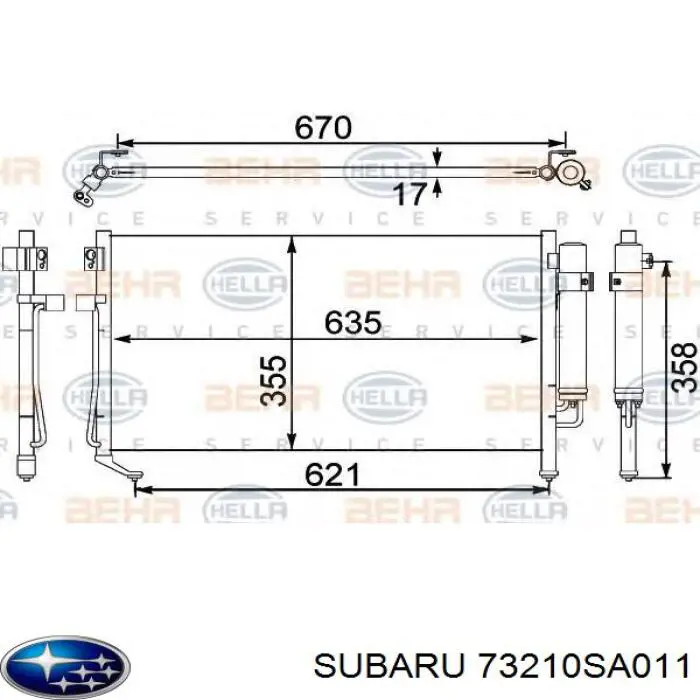 Купити 73210SA011 Subaru Радіатор системи охолодження кондиціонера