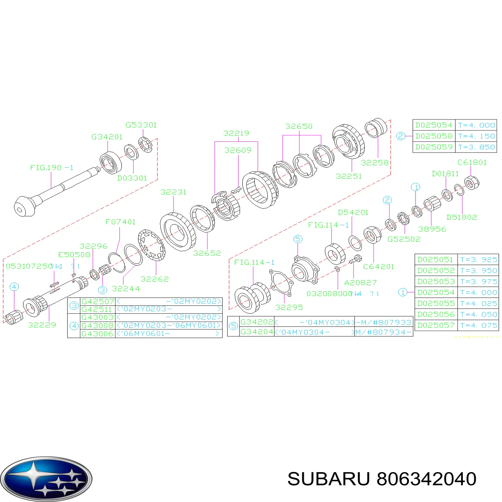 Підшипник вторинного валу коробки Subaru Legacy 4 (B13) (Субару Легасі)