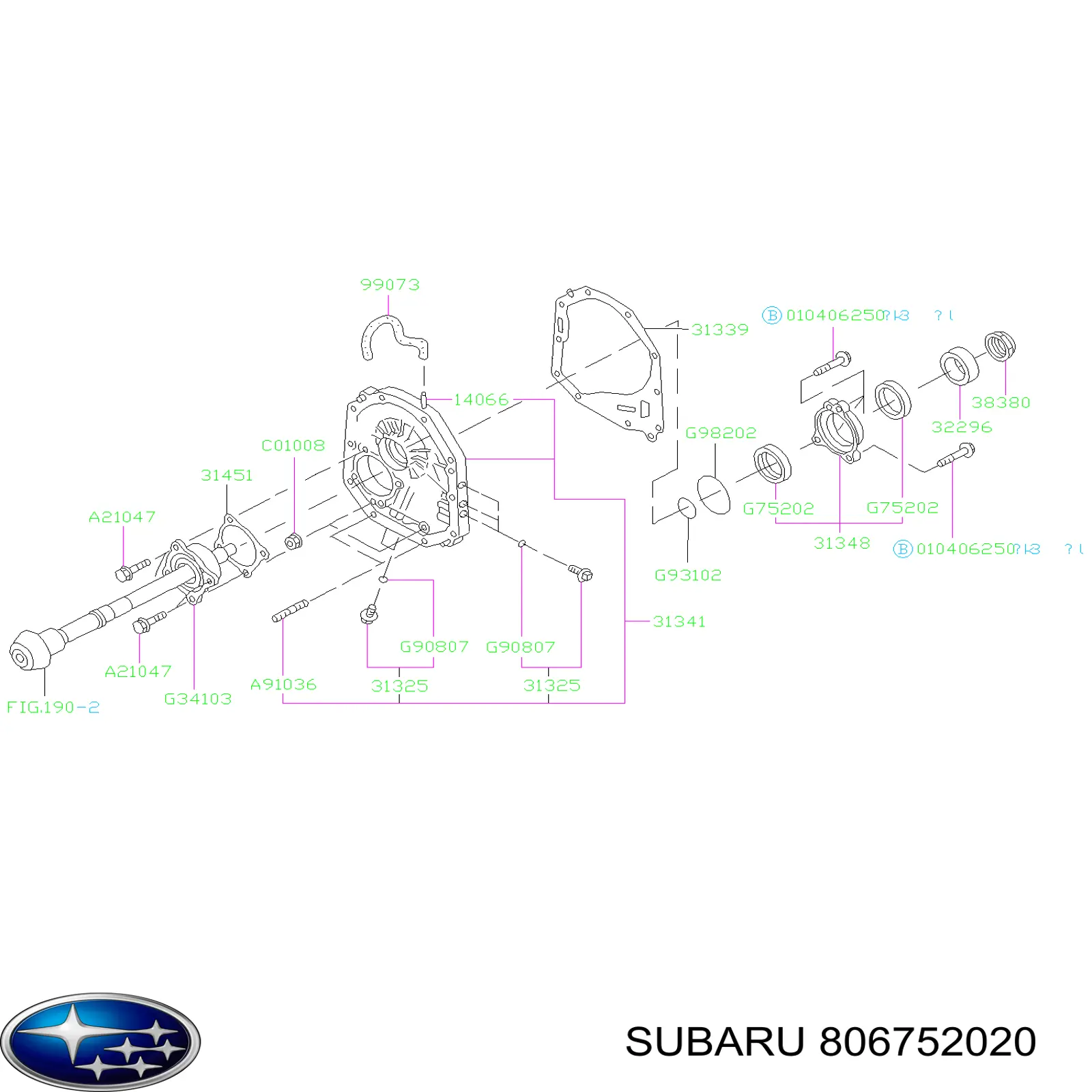 806752020 Subaru сальник колінвала двигуна, передній