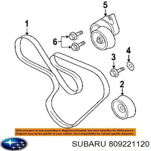 Клиновий ремінь Subaru 809221120 ціна, від 14.35 USD