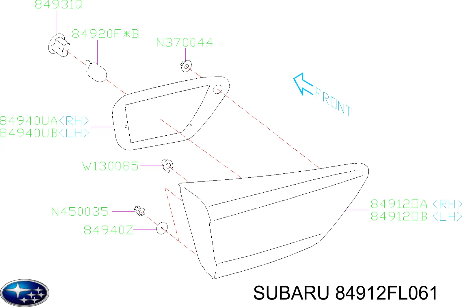  Subaru 84912FL061 ціна, від 87.81 USD