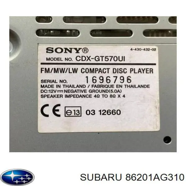 86201AG310 Subaru 