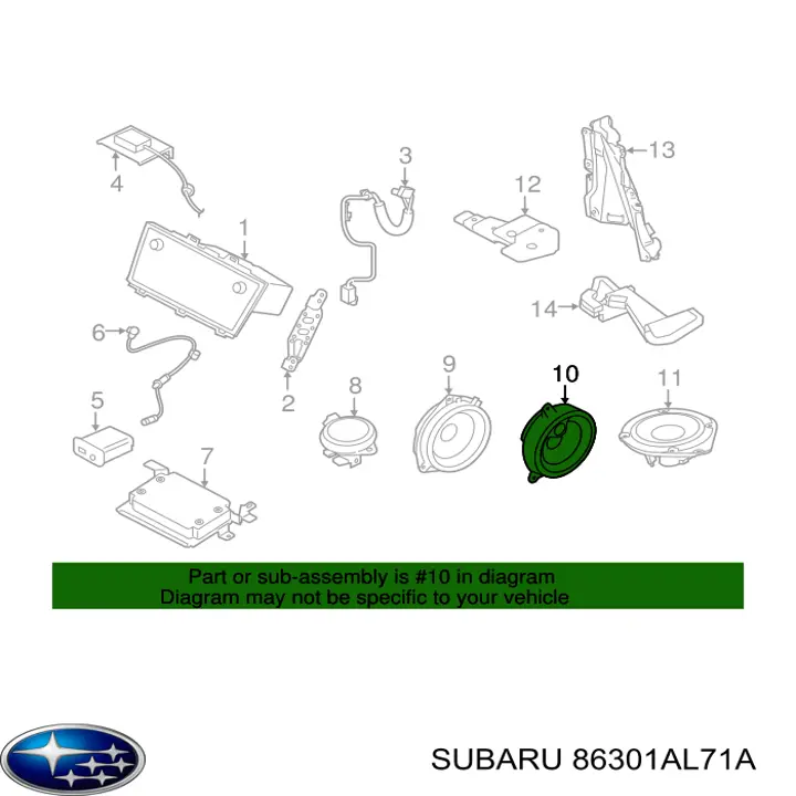 86301AL71A Subaru 