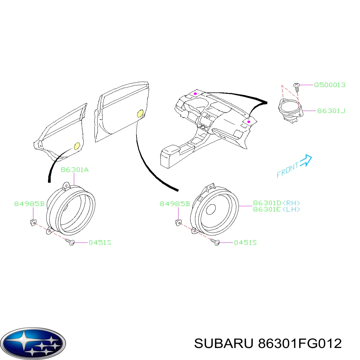 86301FG010 Subaru 