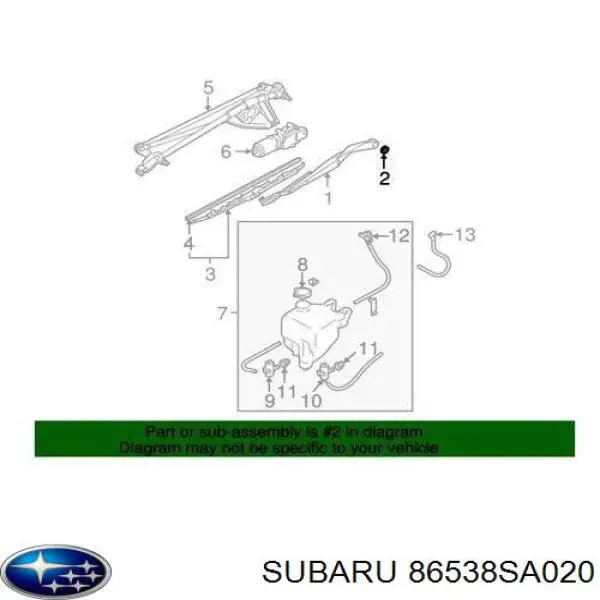 Заглушка гайки кріплення повідка переднього двірника Subaru 86538SA020 ціна, від 1.60 USD