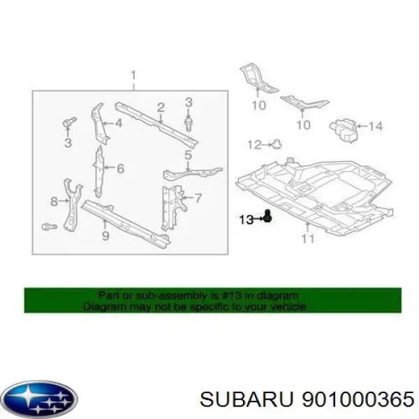  Subaru 901000365 ціна, від 1.01 USD