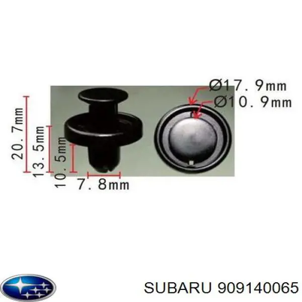 Пістон (кліп) кріплення підкрилки переднього крила 909140065 Subaru