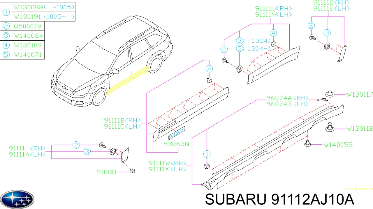  Subaru 91112AJ10A ціна, від 118.39 USD