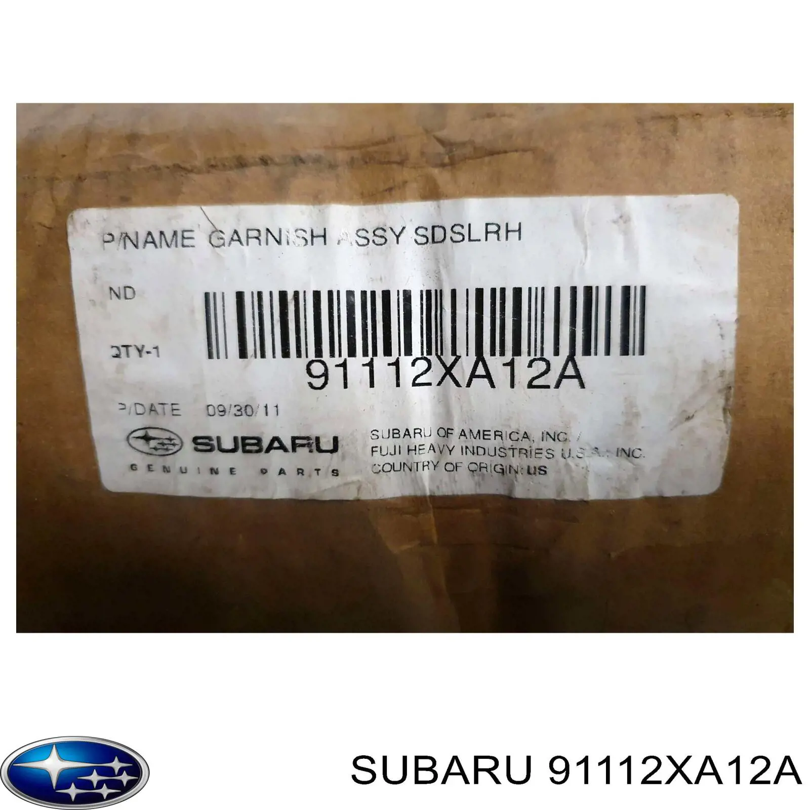 Накладка зовнішня (молдинг) порога, правий Subaru 91112XA12A ціна, від 10.83 USD