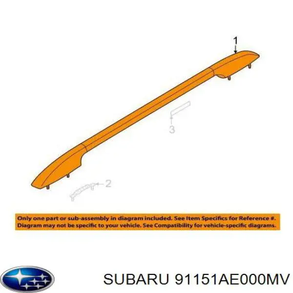 Купити 91151AE000MV Subaru Рейлінг даху правий