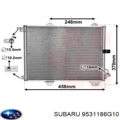 Конденсатор кондиціонера Subaru 9531186G10 ціна, від 77.83 USD