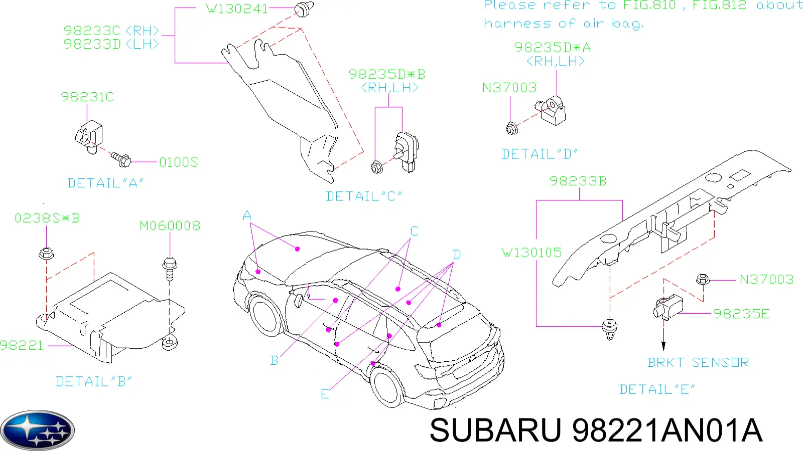  Модуль-процесор керування подушки безпеки Subaru OUTBACK 