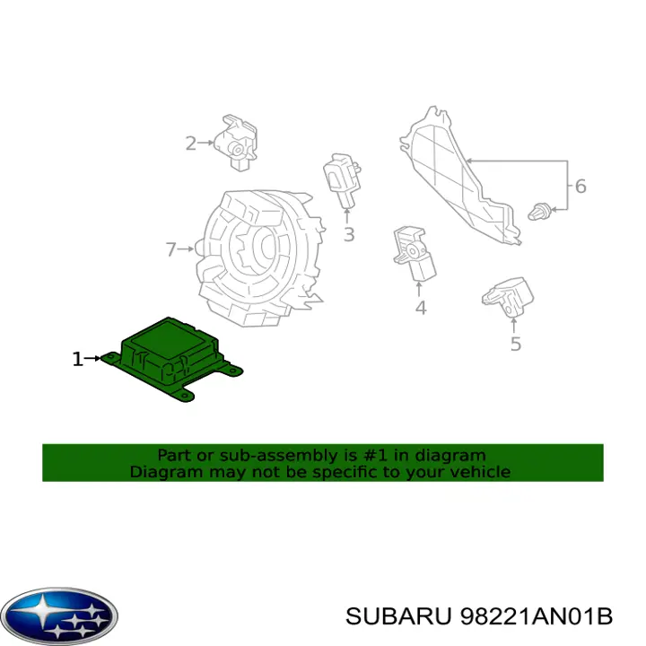 Модуль-процесор керування подушки безпеки 98221AN01B Subaru