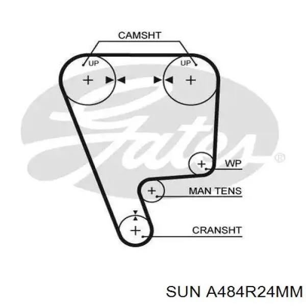 Зубчастий ремінь SUN A484R24MM ціна, від 6.71 USD