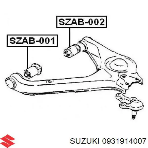 Сайлентблок нижнего переднего рычага  SUZUKI 0931914007