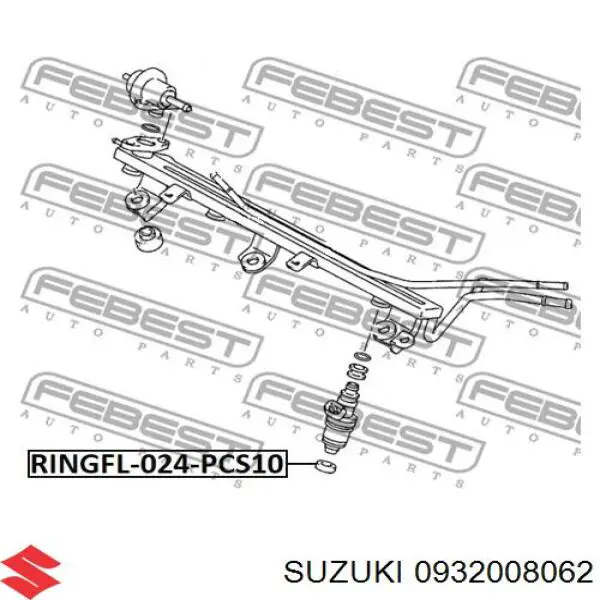 Кільце форсунки інжектора, посадочне 0932008062 Suzuki