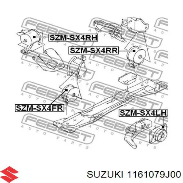Права опора двигуна Suzuki 1161079J00