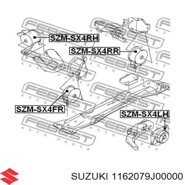 1162079J00000 Suzuki Ліва опора двигуна