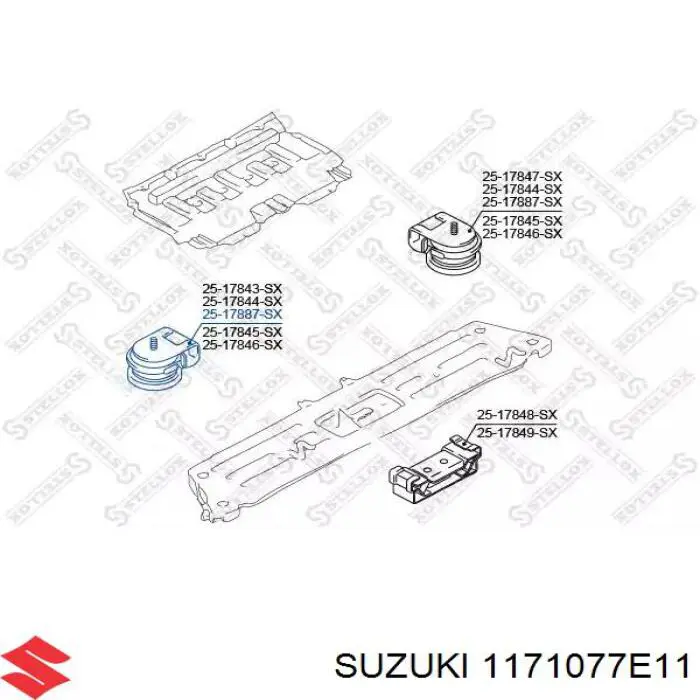 Купити 1171077E11 Suzuki Задня опора двигуна