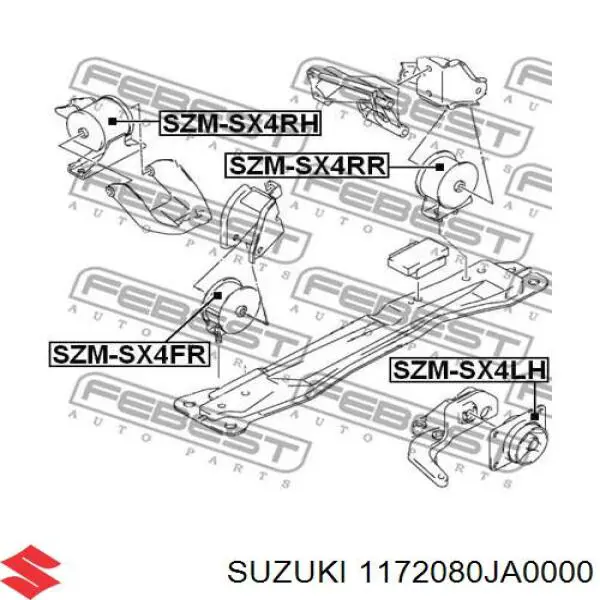1172080JA0000 Suzuki Подушка передньої опори двигуна