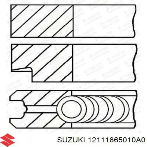 Купити 12111865010A0 Suzuki Поршень (комплект на мотор), STD