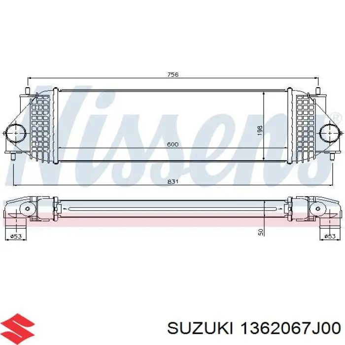 1362067J00 Suzuki Охолоджувач наддувочного повітря