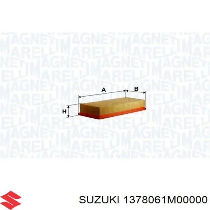 Повітряний фільтр 1378061M00000 Suzuki