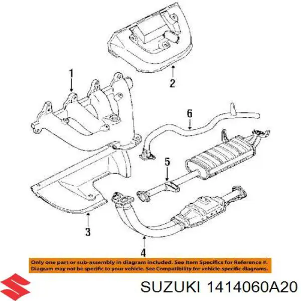 1414060A20 Suzuki прокладка випускного колектора