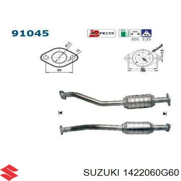 Купити 1422060G60 Suzuki Перетворювач відпрацьованих газів
