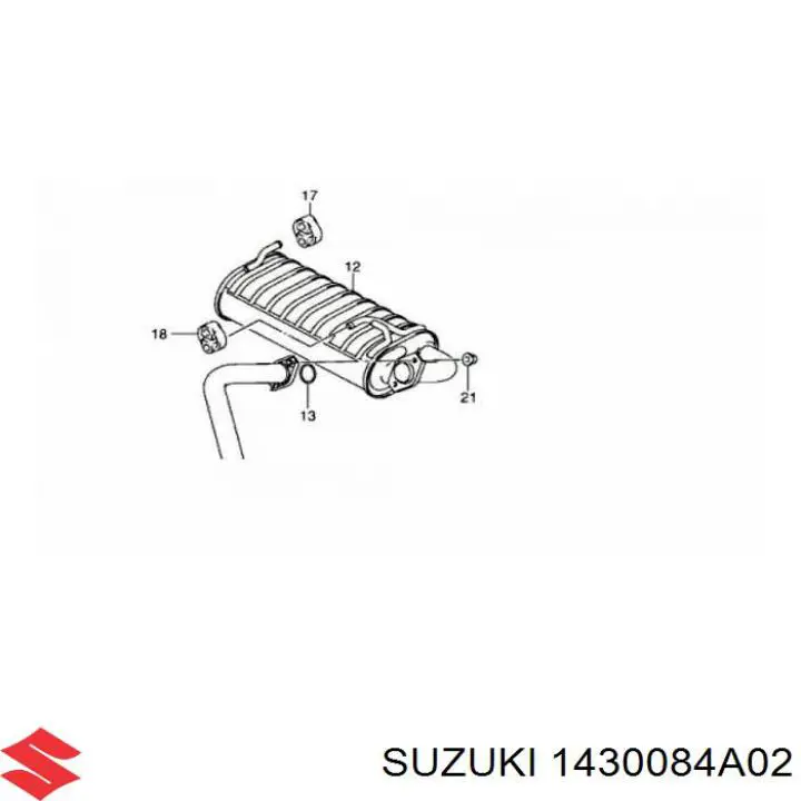 1430084A02 Suzuki Глушник, задня частина