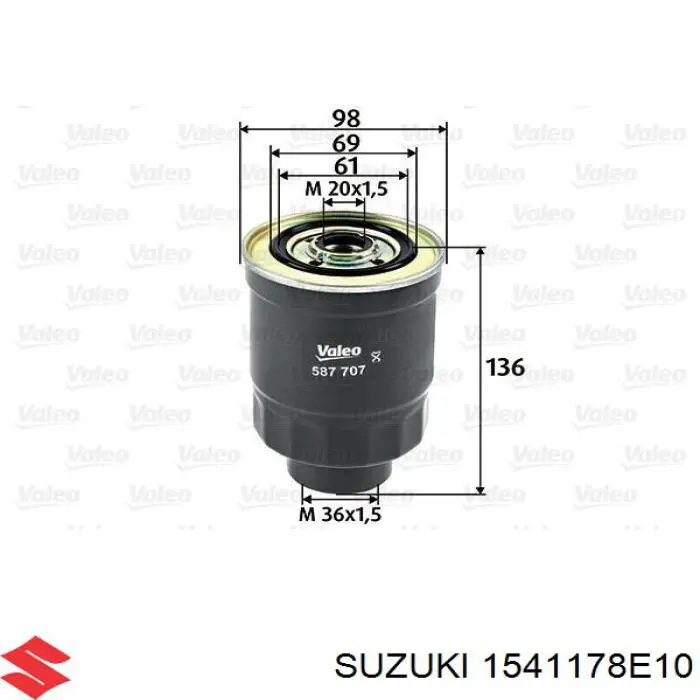 Паливний фільтр 1541178E10 Suzuki