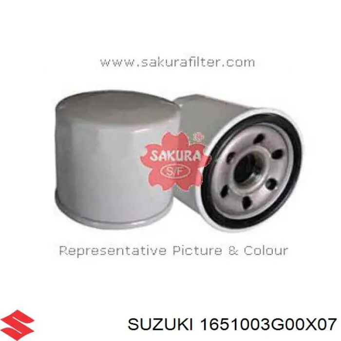 Масляний фільтр двигуна Suzuki 1651003G00X07 ціна, від 8.28 USD