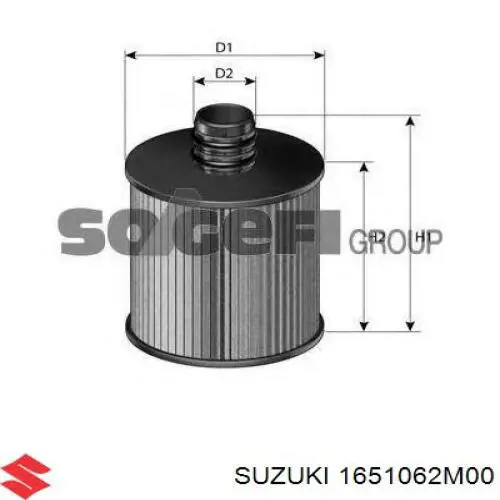 Масляний фільтр двигуна Suzuki 1651062M00 ціна, від 10.47 USD
