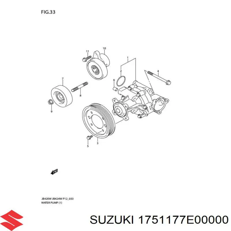 Шків водяної помпи Suzuki SX4 (Сузукі SX4)
