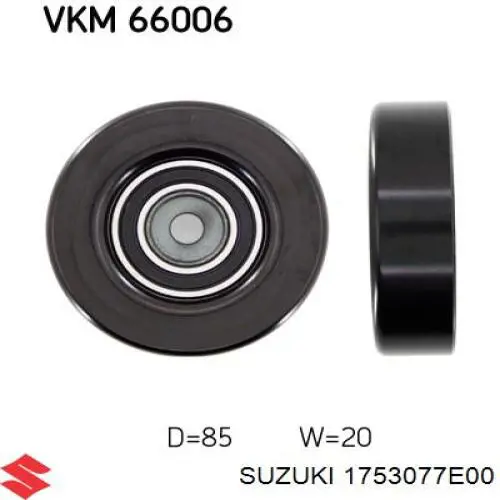 Купити 1753077E00 Suzuki Ролик приводного ременя, паразитний