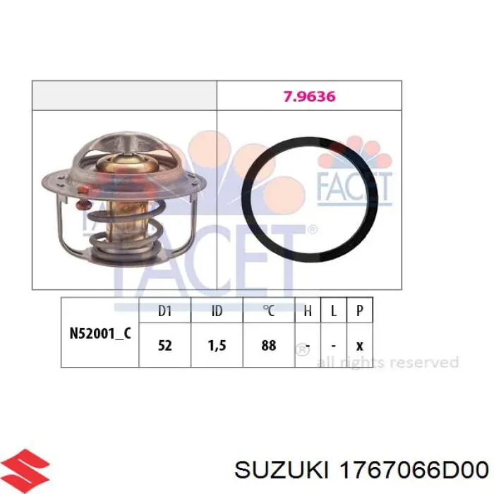 1767066D00 Suzuki Авто термостат
